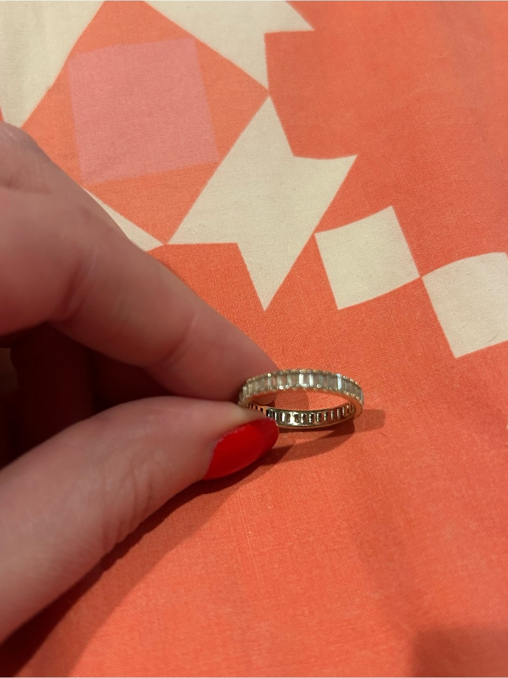 Aurate Lab Grown White Sapphire Baguette Eternity Ring - Picture 4 of 10